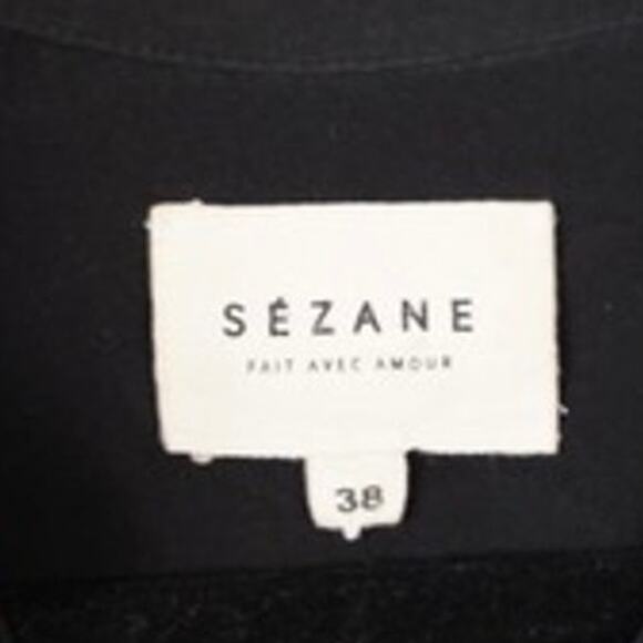 Sezane 100% silk Long Sleeve Collared Shirtdress Black Womens Size 38 - Picture 6 of 8
